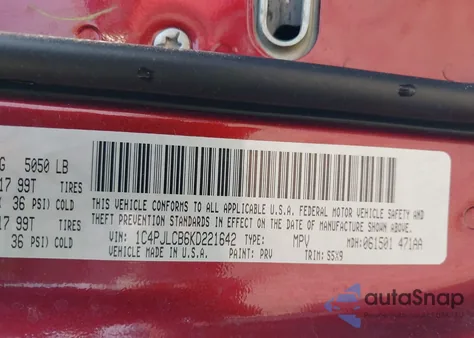 2019 Jeep Cherokee Latitude Fwd z USA, uszkodzony, nr VIN 1C4PJLCB6KD221642